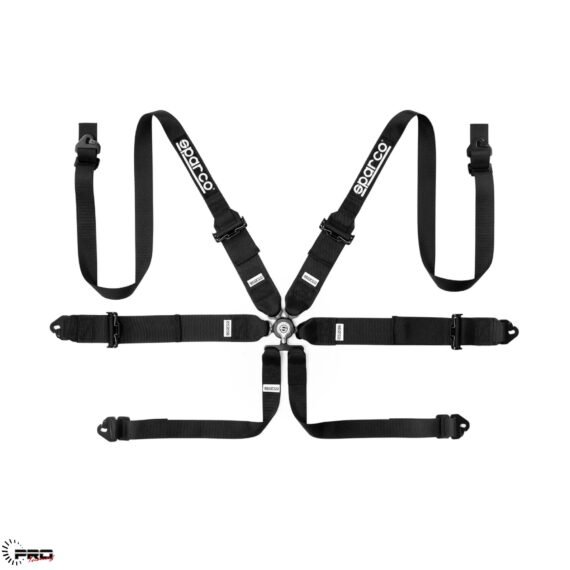 SPARCO SEAT BELT COMPETITION H-3+2 6PT BLACK STEEL