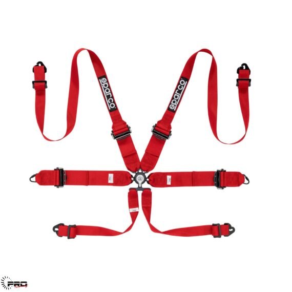 SPARCO SEAT BELT COMPETITION H-3+2 6PT RED STEEL
